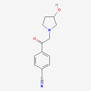 molecular formula C13H14N2O2 B1487783 4-[2-(3-Hydroxypyrrolidin-1-yl)acetyl]benzonitrile CAS No. 1274548-33-2