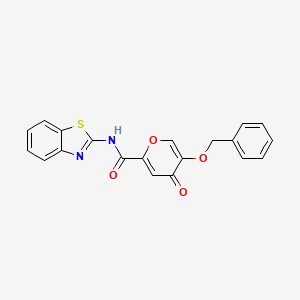 molecular formula C20H14N2O4S B14877873 N-(benzo[d]thiazol-2-yl)-5-(benzyloxy)-4-oxo-4H-pyran-2-carboxamide 