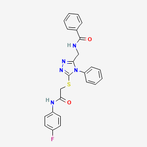 molecular formula C24H20FN5O2S B14877910 N-{[5-({2-[(4-fluorophenyl)amino]-2-oxoethyl}sulfanyl)-4-phenyl-4H-1,2,4-triazol-3-yl]methyl}benzamide 