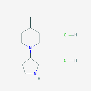 molecular formula C10H22Cl2N2 B1487797 4-methyl-1-(pyrrolidin-3-yl)piperidine dihydrochloride CAS No. 1219957-30-8