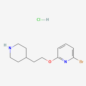 molecular formula C12H18BrClN2O B1487821 2-Bromo-6-[2-(4-piperidinyl)ethoxy]pyridine hydrochloride CAS No. 1220038-33-4