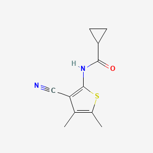 molecular formula C11H12N2OS B14878268 N-(3-cyano-4,5-dimethylthiophen-2-yl)cyclopropanecarboxamide 