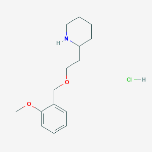 molecular formula C15H24ClNO2 B1487833 2-{2-[(2-Methoxybenzyl)oxy]ethyl}piperidine hydrochloride CAS No. 1220018-68-7