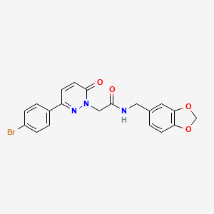 molecular formula C20H16BrN3O4 B14878443 N-(1,3-benzodioxol-5-ylmethyl)-2-[3-(4-bromophenyl)-6-oxopyridazin-1(6H)-yl]acetamide 