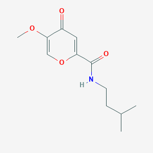 molecular formula C12H17NO4 B14878449 N-isopentyl-5-methoxy-4-oxo-4H-pyran-2-carboxamide 
