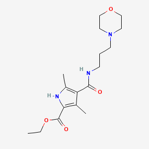 molecular formula C17H27N3O4 B14878456 ethyl 3,5-dimethyl-4-((3-morpholinopropyl)carbamoyl)-1H-pyrrole-2-carboxylate 