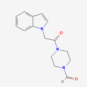 molecular formula C15H17N3O2 B14878572 4-(1H-indol-1-ylacetyl)piperazine-1-carbaldehyde 