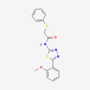 molecular formula C17H15N3O2S2 B14878574 N-(5-(2-methoxyphenyl)-1,3,4-thiadiazol-2-yl)-2-(phenylthio)acetamide 