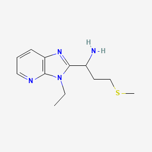 molecular formula C12H18N4S B1487872 1-(3-ethyl-3H-imidazo[4,5-b]pyridin-2-yl)-3-(methylthio)propan-1-amine CAS No. 1406889-83-5