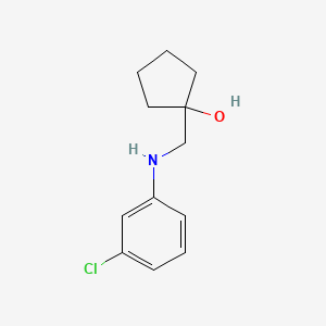 molecular formula C12H16ClNO B1487873 1-{[(3-Chlorophenyl)amino]methyl}cyclopentan-1-ol CAS No. 1479625-01-8