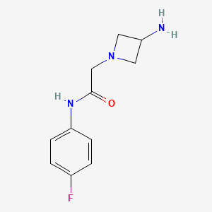 molecular formula C11H14FN3O B1487875 2-(3-氨基氮杂环丁-1-基)-N-(4-氟苯基)乙酰胺 CAS No. 1339865-82-5