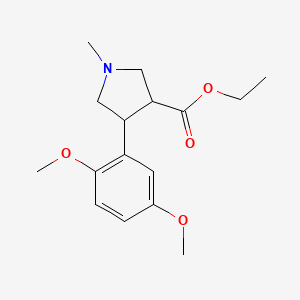 molecular formula C16H23NO4 B14878790 Ethyl 4-(2,5-dimethoxyphenyl)-1-methylpyrrolidine-3-carboxylate 