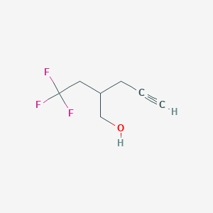 molecular formula C7H9F3O B14878884 2-(2,2,2-Trifluoroethyl)pent-4-yn-1-ol 