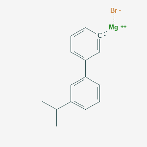molecular formula C15H15BrMg B14878898 magnesium;1-phenyl-3-propan-2-ylbenzene;bromide 