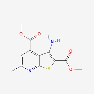molecular formula C12H12N2O4S B14878967 Dimethyl 3-amino-6-methylthieno[2,3-b]pyridine-2,4-dicarboxylate 