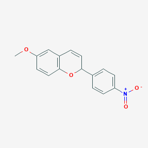 molecular formula C16H13NO4 B014879 6-Methoxy-2-(4-nitrophenyl)-2H-1-benzopyran CAS No. 887406-88-4