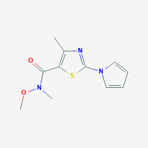 molecular formula C11H13N3O2S B14879131 N-methoxy-N,4-dimethyl-2-(1H-pyrrol-1-yl)thiazole-5-carboxamide 