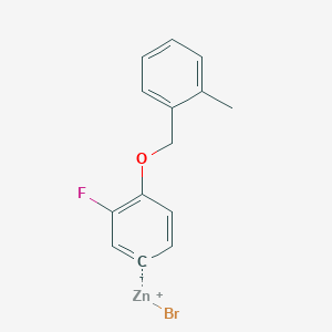 molecular formula C14H12BrFOZn B14879152 3-Fluoro-4-(2'-methylbenZyloxy)phenylZinc bromide 
