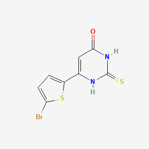 molecular formula C8H5BrN2OS2 B1487917 6-(5-bromothiophen-2-yl)-2-thioxo-2,3-dihydropyrimidin-4(1H)-one CAS No. 1485644-56-1