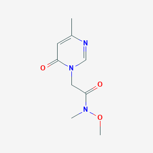 molecular formula C9H13N3O3 B14879226 N-methoxy-N-methyl-2-(4-methyl-6-oxopyrimidin-1(6H)-yl)acetamide 