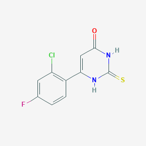 molecular formula C10H6ClFN2OS B1487927 6-(2-chloro-4-fluorophenyl)-2-thioxo-2,3-dihydropyrimidin-4(1H)-one CAS No. 1489563-03-2