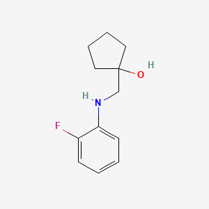 molecular formula C12H16FNO B1487932 1-{[(2-Fluorophenyl)amino]methyl}cyclopentan-1-ol CAS No. 1488704-79-5