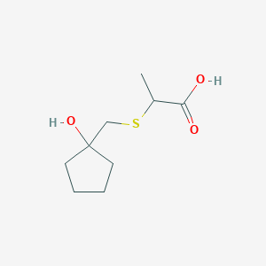 molecular formula C9H16O3S B1487944 2-{[(1-Hydroxycyclopentyl)methyl]sulfanyl}propanoic acid CAS No. 1484360-07-7