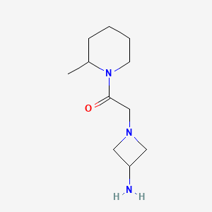 molecular formula C11H21N3O B1487946 2-(3-氨基氮杂环丁-1-基)-1-(2-甲基哌啶-1-基)乙烷-1-酮 CAS No. 1483302-11-9