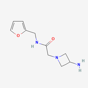 molecular formula C10H15N3O2 B1487947 2-(3-氨基氮杂环丁-1-基)-N-[(呋喃-2-基)甲基]乙酰胺 CAS No. 1482866-84-1