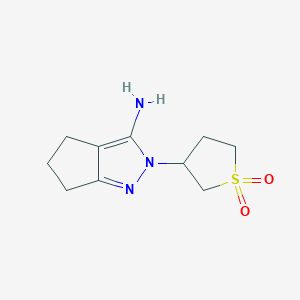 molecular formula C10H15N3O2S B1487956 2-(1,1-二氧化四氢噻吩-3-基)-2,4,5,6-四氢环戊并[c]吡唑-3-胺 CAS No. 1428234-06-3