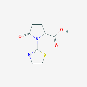 molecular formula C8H8N2O3S B14879625 5-Oxo-1-(thiazol-2-yl)pyrrolidine-2-carboxylic acid 