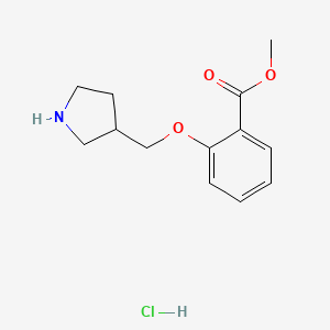 molecular formula C13H18ClNO3 B1487977 Methyl 2-(3-pyrrolidinylmethoxy)benzoate hydrochloride CAS No. 1219956-99-6