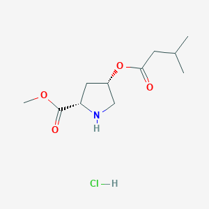 molecular formula C11H20ClNO4 B1487980 盐酸（2S,4S）-4-[(3-甲基丁酰基）氧基]-2-吡咯烷羧酸甲酯 CAS No. 1354488-19-9