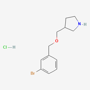 molecular formula C12H17BrClNO B1487981 3-{[(3-Bromobenzyl)oxy]methyl}pyrrolidine hydrochloride CAS No. 1220038-14-1