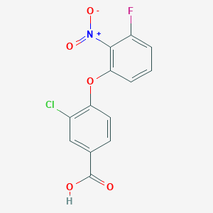 molecular formula C13H7ClFNO5 B1487984 3-氯-4-(3-氟-2-硝基苯氧基)苯甲酸 CAS No. 1305288-69-0