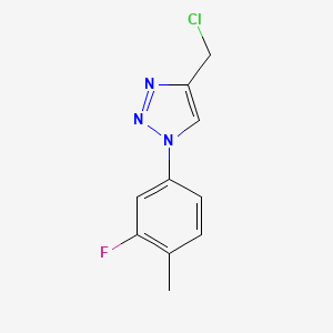 molecular formula C10H9ClFN3 B1487985 4-(chloromethyl)-1-(3-fluoro-4-methylphenyl)-1H-1,2,3-triazole CAS No. 1249736-68-2
