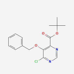 molecular formula C16H17ClN2O3 B14879942 Tert-butyl 5-(benzyloxy)-6-chloropyrimidine-4-carboxylate 