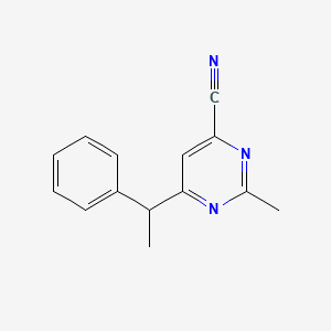 molecular formula C14H13N3 B14879951 2-Methyl-6-(1-phenylethyl)pyrimidine-4-carbonitrile 
