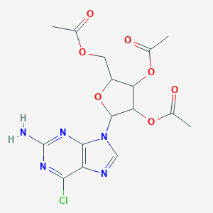 molecular formula C16H18ClN5O7 B014880 (2R,3R,4R,5R)-2-(Acetoxymethyl)-5-(2-amino-6-chloro-9H-purin-9-yl)tetrahydrofuran-3,4-diyl diacetate CAS No. 16321-99-6