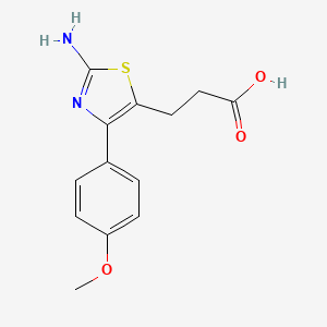 molecular formula C13H14N2O3S B14880010 3-[2-amino-4-(4-methoxyphenyl)-1,3-thiazol-5-yl]propanoic Acid 