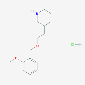 molecular formula C15H24ClNO2 B1488006 3-{2-[(2-Methoxybenzyl)oxy]ethyl}piperidine hydrochloride CAS No. 1220017-78-6