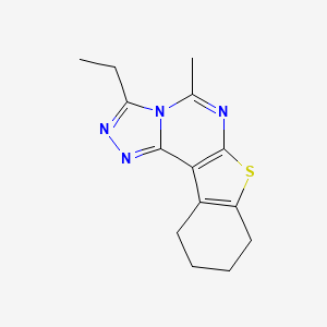 molecular formula C14H16N4S B14880112 3-Ethyl-5-methyl-8,9,10,11-tetrahydro[1]benzothieno[3,2-e][1,2,4]triazolo[4,3-c]pyrimidine 