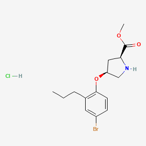 molecular formula C15H21BrClNO3 B1488017 Methyl (2S,4S)-4-(4-bromo-2-propylphenoxy)-2-pyrrolidinecarboxylate hydrochloride CAS No. 1354488-23-5