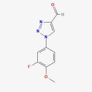 molecular formula C10H8FN3O2 B1488025 1-(3-fluoro-4-methoxyphenyl)-1H-1,2,3-triazole-4-carbaldehyde CAS No. 1481567-35-4