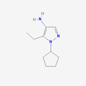 molecular formula C10H17N3 B1488027 1-cyclopentyl-5-ethyl-1H-pyrazol-4-amine CAS No. 1506443-80-6