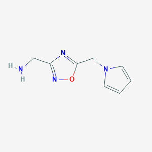 molecular formula C8H10N4O B14880308 (5-((1H-pyrrol-1-yl)methyl)-1,2,4-oxadiazol-3-yl)methanamine 