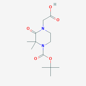 molecular formula C13H22N2O5 B1488034 2-[4-(tert-Butoxycarbonyl)-3,3-dimethyl-2-oxo-1-piperazinyl]acetic acid CAS No. 1822800-93-0