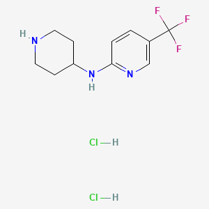 molecular formula C11H16Cl2F3N3 B1488040 Piperidin-4-yl-(5-trifluoromethyl-pyridin-2-yl)-amine dihydrochloride CAS No. 1007838-40-5