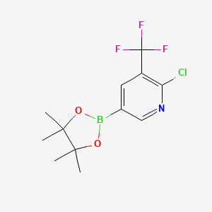 molecular formula C12H14BClF3NO2 B1488042 2-Chloro-5-(4,4,5,5-tetramethyl-1,3,2-dioxaborolan-2-yl)-3-(trifluoromethyl)pyridine CAS No. 741709-67-1