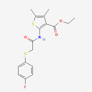 molecular formula C17H18FNO3S2 B14881264 Ethyl 2-({[(4-fluorophenyl)sulfanyl]acetyl}amino)-4,5-dimethylthiophene-3-carboxylate 
